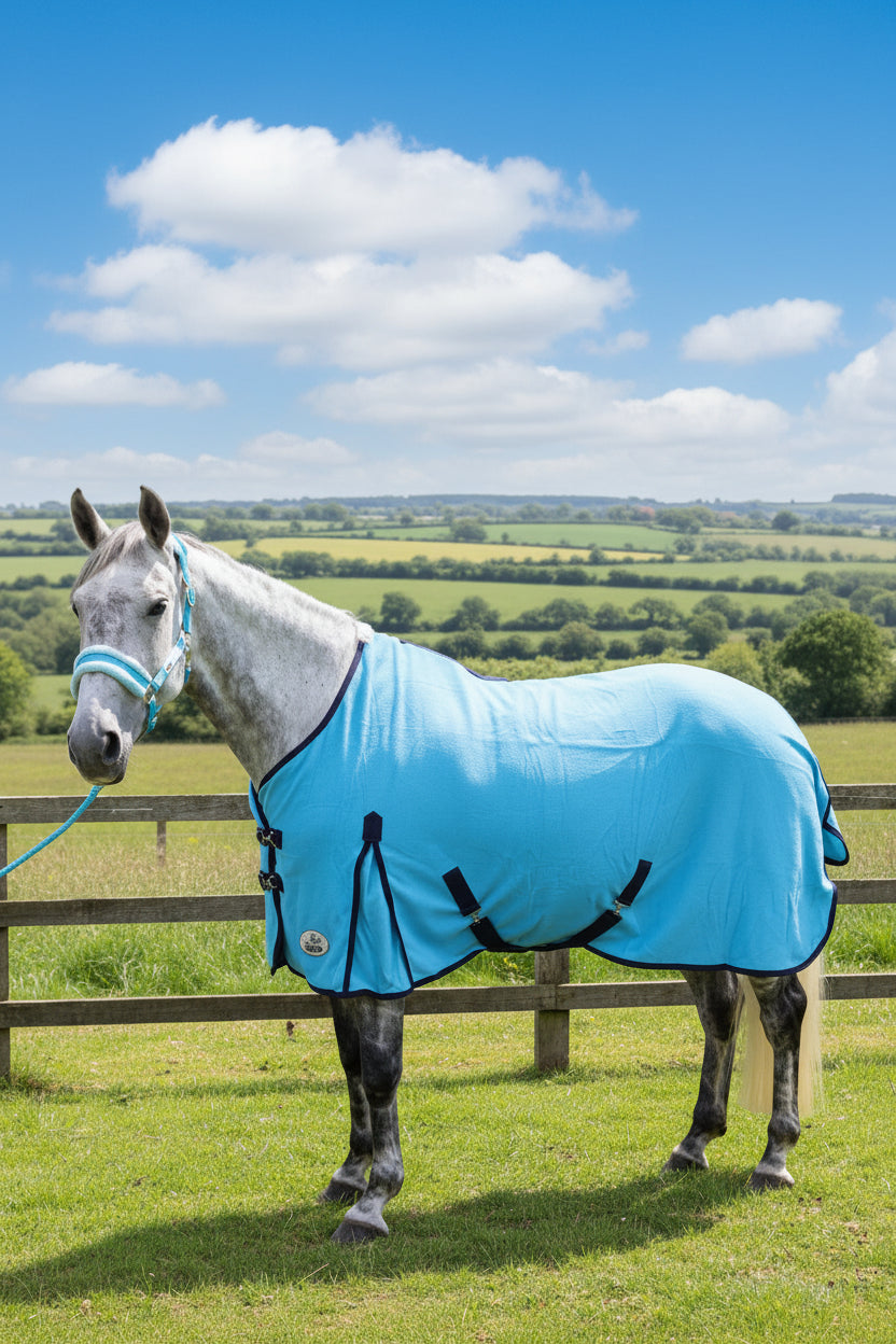 Polar Fleece With Tail Flap And Shoulder Gussets - Pink / Sky Blue