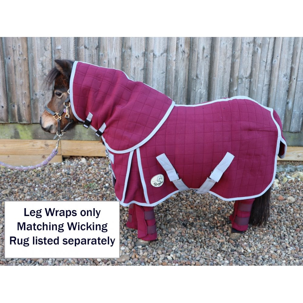 Shetland-Miniature-Donkey Triple Layer Wicking Leg Wrap Set - Burgundy