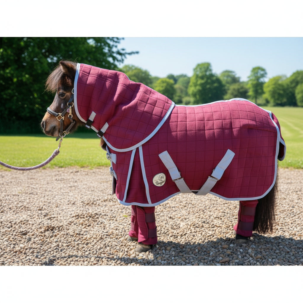 Shetland-Miniature-Donkey Triple Layer Wicking Leg Wrap Set - Burgundy