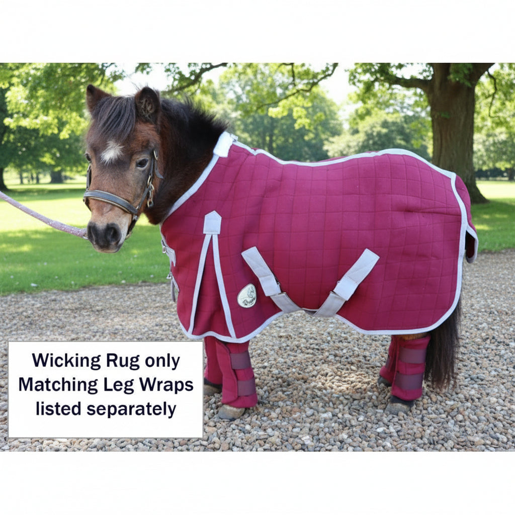 Shetland-Miniature-Donkey Triple Layer Wicking Rug - Burgundy