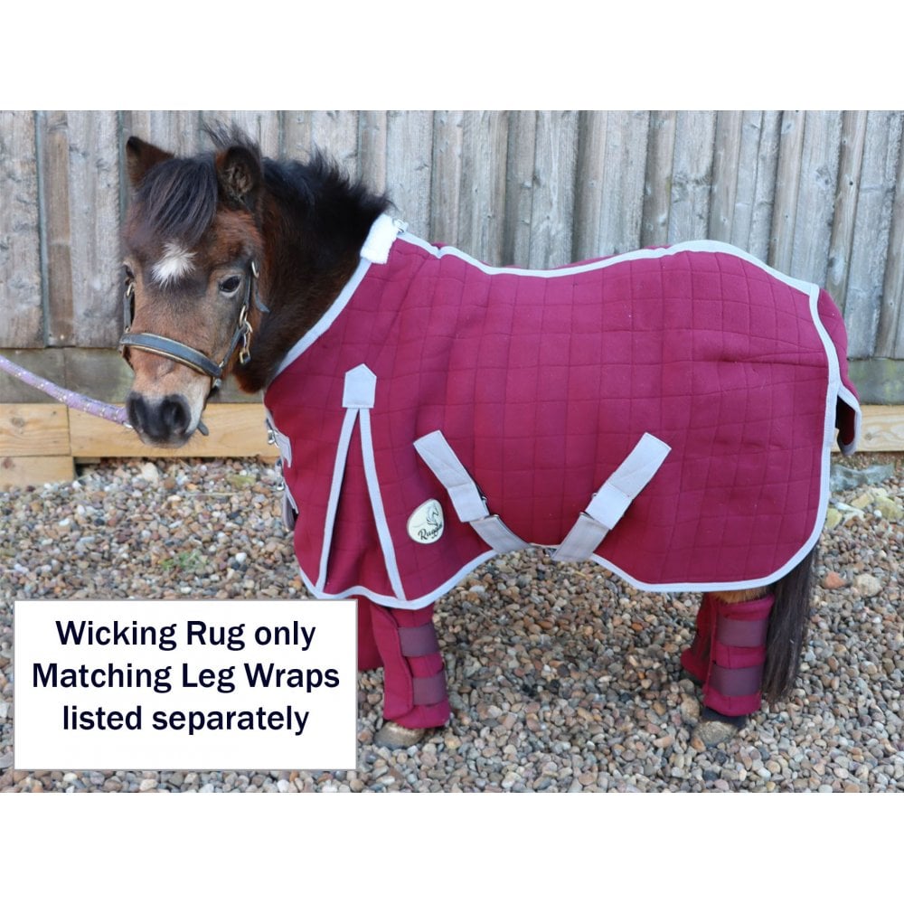 Shetland-Miniature-Donkey Triple Layer Wicking Rug - Burgundy