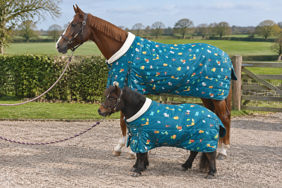 100g Lightweight Stable Rug With Fleece Collar - Owl Print