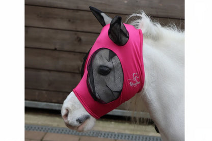 Three Shop Soiled Xmini Lycra Fly Masks Two Pink One Aqua