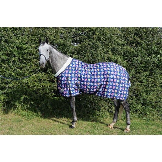 100g Lightweight Stable Rug With Fleece Collar - Owl Print