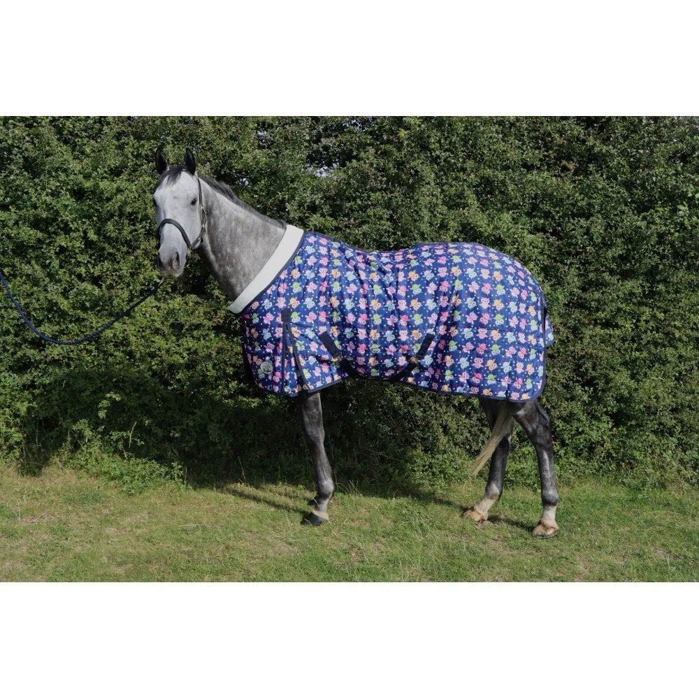 100g Lightweight Stable Rug With Fleece Collar - Owl Print