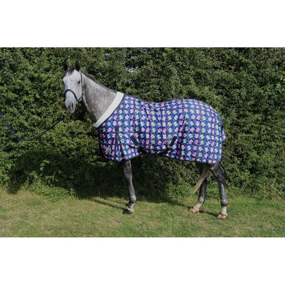 100g Lightweight Stable Rug With Fleece Collar - Owl Print