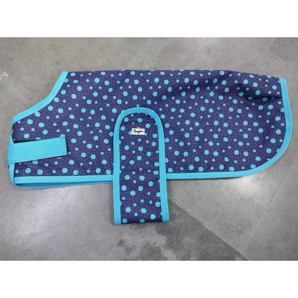 Waterproof Dog Coat - Purple / Aqua Spots