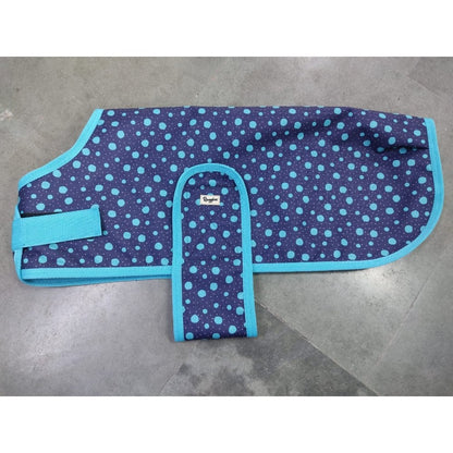 Waterproof Dog Coat - Purple / Aqua Spots