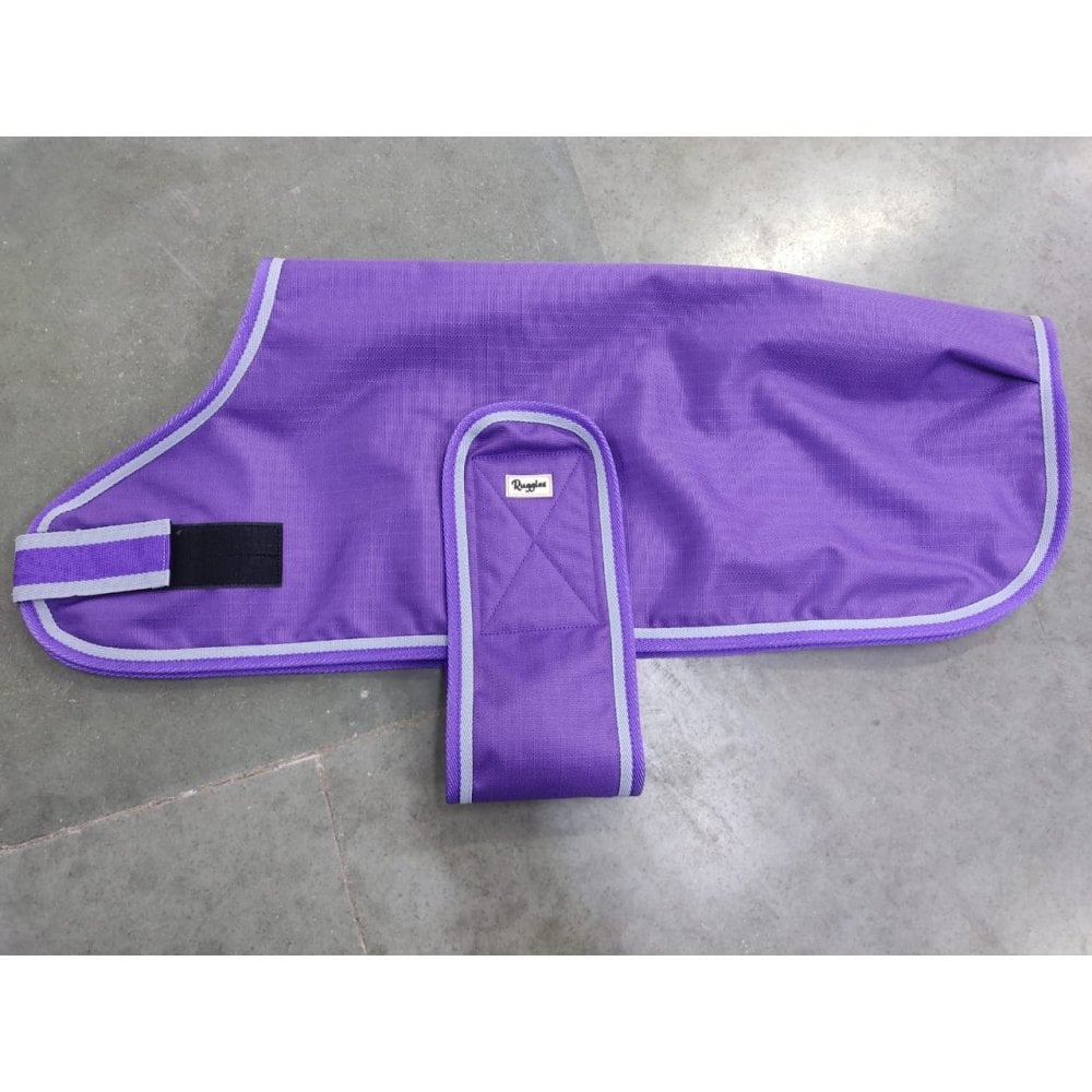 Waterproof Dog Coat - Purple / Aqua Spots