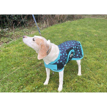 Waterproof Dog Coat - Purple / Aqua Spots