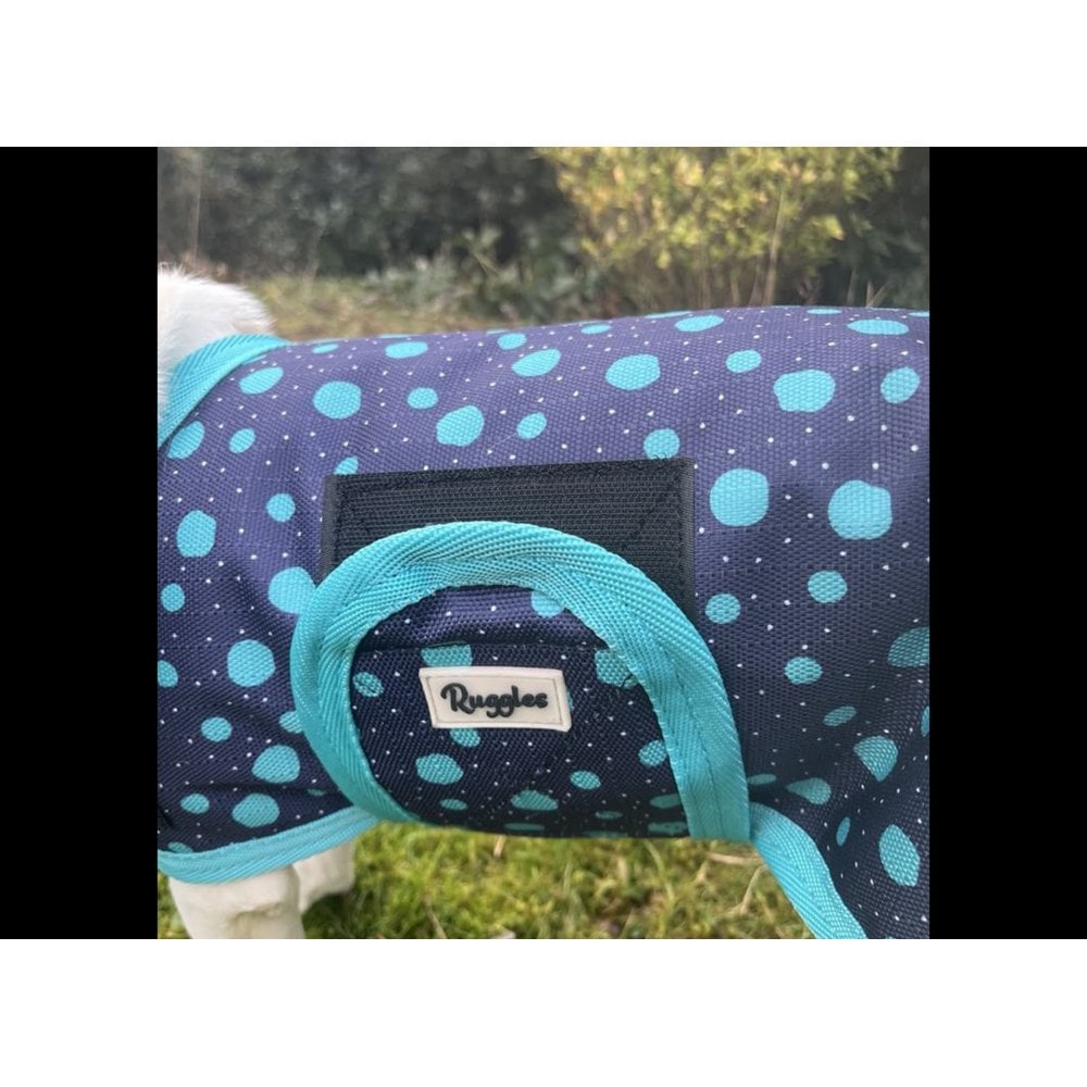 Waterproof Dog Coat - Purple / Aqua Spots