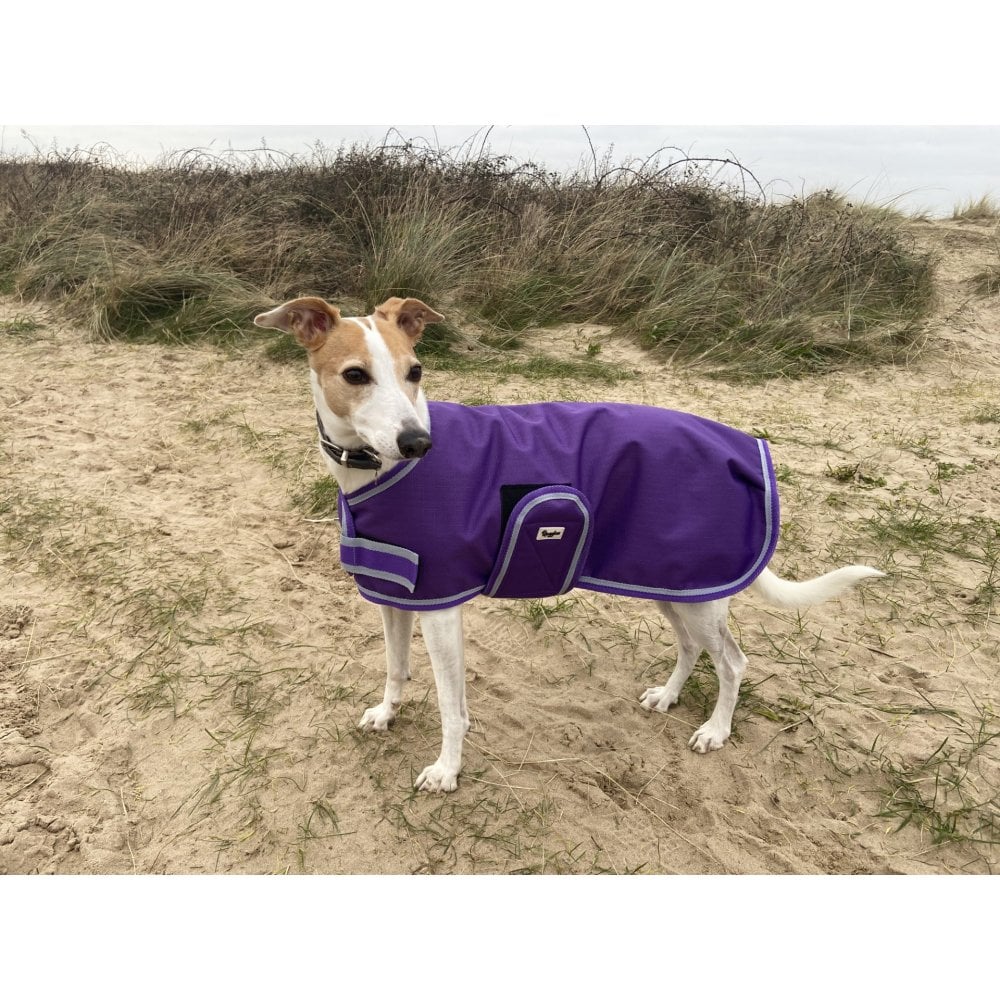 Waterproof Dog Coat - Purple / Aqua Spots