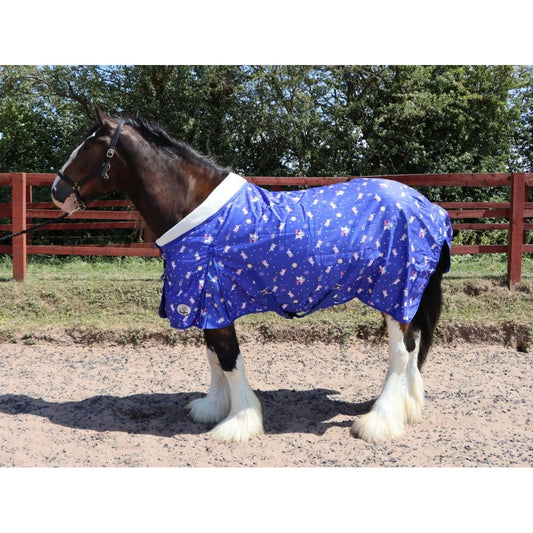 Heavy Horse 50g Stable Rug With Fleece Collar - Unicorn Print