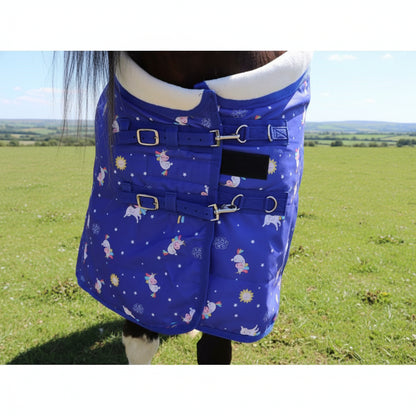 Heavy Horse 50g Stable Rug With Fleece Collar - Unicorn Print