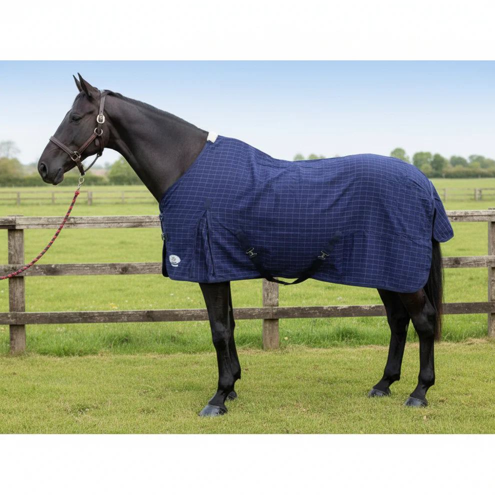 Shop Soiled 6'3 Navy Check Cotton Summer Sheet