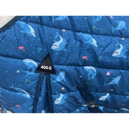 400g Heavyweight Stable Rug With Fleece Collar - Shark Print