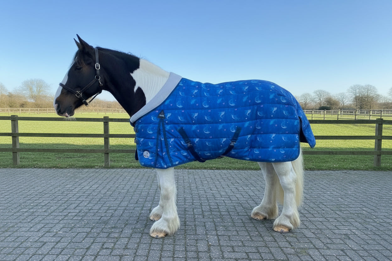 Heavy Horse 400g Stable Rug With Fleece Collar - Shark Print