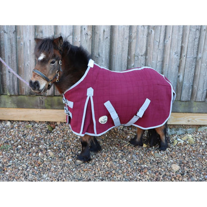 Shetland-Miniature-Donkey Triple Layer Wicking Rug - Burgundy