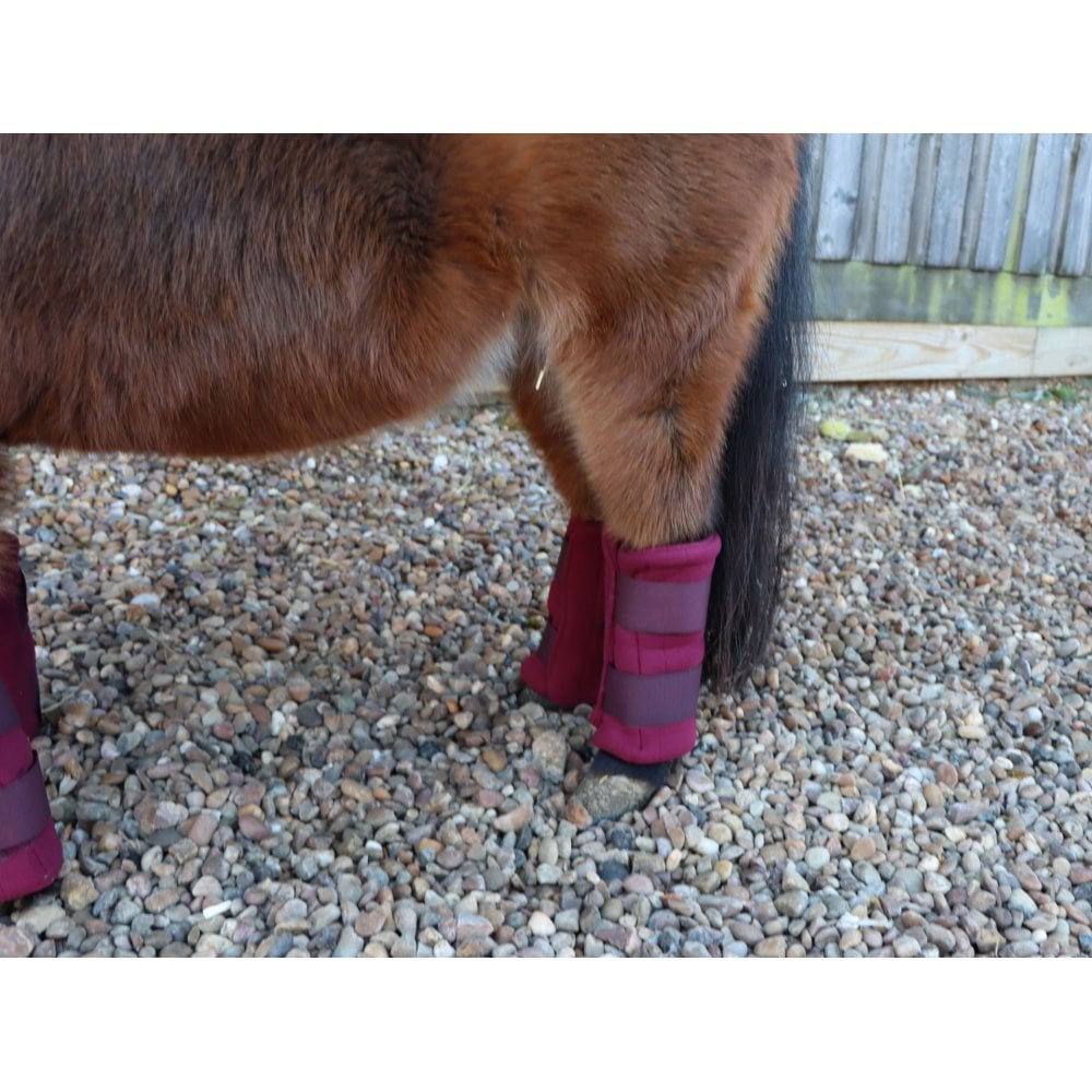 Shetland-Miniature-Donkey Triple Layer Wicking Leg Wrap Set - Burgundy