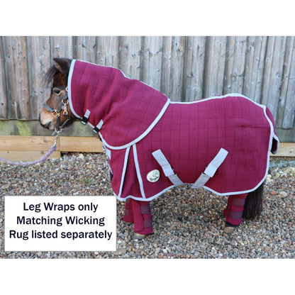 Shetland-Miniature-Donkey Triple Layer Wicking Leg Wrap Set - Burgundy
