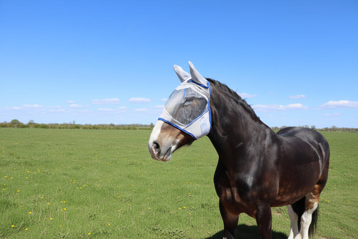Heavy Horse Fly Mask With Or Without Nose Guard