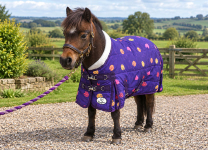 Shetland-Miniature-Donkey 200g Stable Rug - Purple Ladybird Print