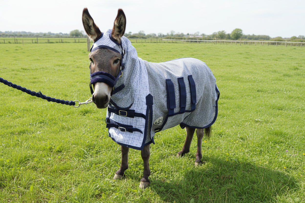 Shetland-Miniature-Donkey Ultra Light Combo Fly Rug With Ear Holes-V2