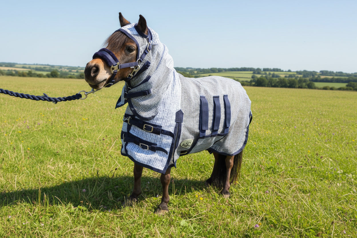 Shetland-Miniature-Donkey Ultra Light Combo Fly Rug With Ear Holes-V2