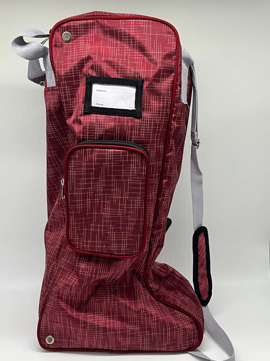 Shop Soiled Maroon Check Tall Boot Bag.